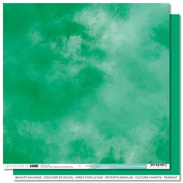 Papier Back to Basics - Terre & Jasmin Emeraude - Les Ateliers de Karine