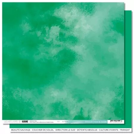 Papier Back to Basics - Terre & Jasmin Emeraude - Les Ateliers de Karine