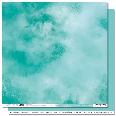 Papier Back to Basics - Terre & Jasmin Turquoise - Les Ateliers de Karine