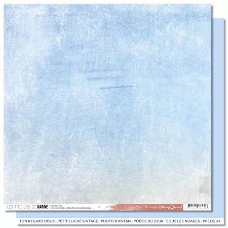 Papier Back to Basics - Vintage Journal - Bleu Vintage - Les Ateliers de Karine