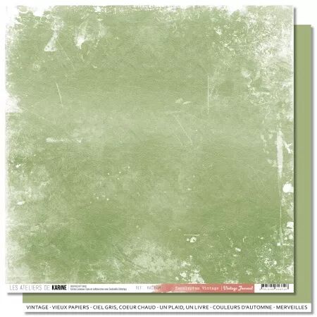 Papier Back to Basics - Vintage Journal - Eucalyptus Vintage - Les Ateliers de Karine