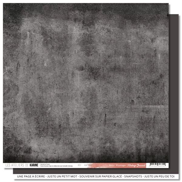 Papier Back to Basics - Vintage Journal - Noir Vintage - Les Ateliers de Karine