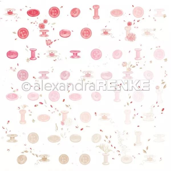 Papier Boutons r�p�t�s - floral - Alexandra Renke