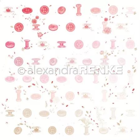 Papier Boutons r&eacute;p&eacute;t&eacute;s - floral - Alexandra Renke