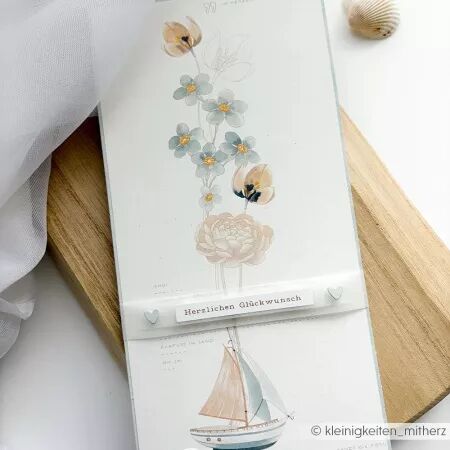 Papier Composition de la mer bateau fleuri - Alexandra Renke