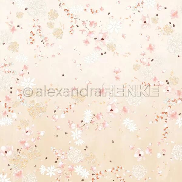 Papier Composition florale sur fond m�lang� - Alexandra Renke