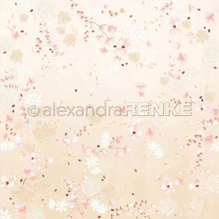 Papier Composition florale sur fond m&eacute;lang&eacute; - Alexandra Renke