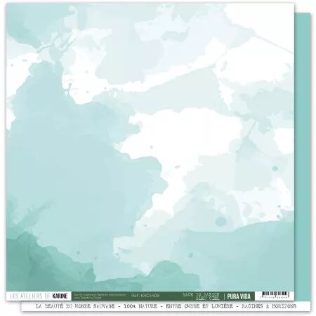 Papier faux uni - Pura Vida BTB 09 \ Bleu ciel\  - Pura Vida - Ateliers de Karine