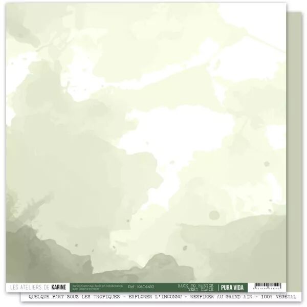 Papier Faux uni Pura vida BTB 10 \ Vert clair\  - Pura Vida - Ateliers de Karine