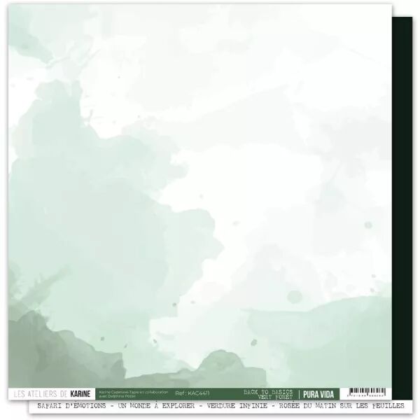 Papier Faux uni Pura vida BTB 11 \ Vert foret\  - Pura Vida - Ateliers de Karine