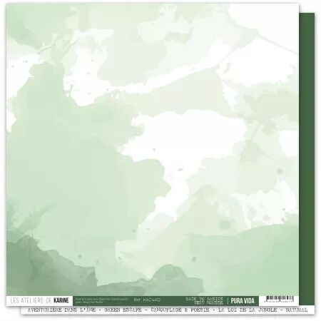 Papier Faux uni Pura vida BTB 12 \ Vert mousse\  - Pura Vida - Ateliers de Karine