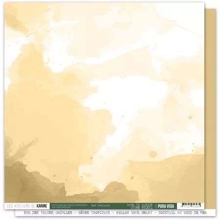 Papier Faux uni Pura vida BTB 13 \ Jaune soleil\  - Pura Vida - Ateliers de Karine