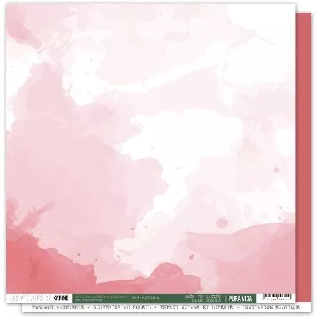 Papier Faux uni Pura vida BTB 14 \ Rose bonbon\  - Pura Vida - Ateliers de Karine