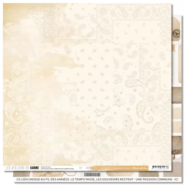 Papier imprim� - Made with love 3 \'\'Bandana forever\'\' - collection Made with love - Les ateliers de Karine