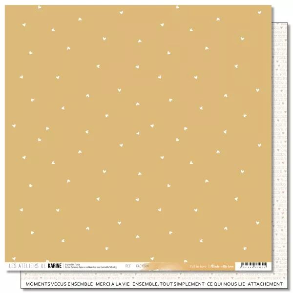 Papier imprim� - Made with love 4 \'\'Fall in love\'\' - collection Made with love - Les ateliers de Karine