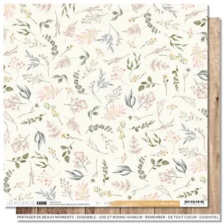 Papier imprim&eacute; - Made with love 5 \'\'Au bois joli\'\' - collection Made with love - Les ateliers de Karine