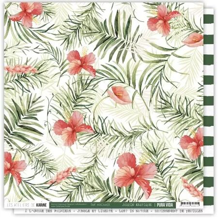 Papier imprim&eacute; - Pura Vida 3 \ jardin exotique\  - Pura Vida - Ateliers de Karine