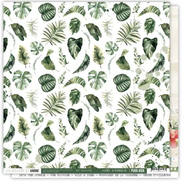 Papier imprim� - Pura Vida 6 \ For�t suspendue\  - Pura Vida - Ateliers de Karine