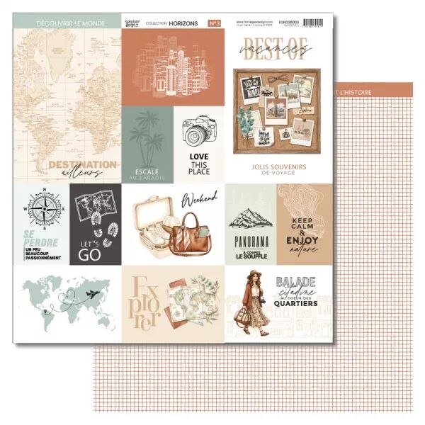 Papier imprim� 3 - Horizons - Floril�ges Design
