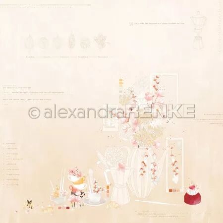 Papier M&eacute;lange floral de caf&eacute; - Alexandra Renke