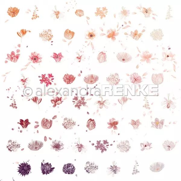 Papier Motif floral r�p�t� - Alexandra Renke