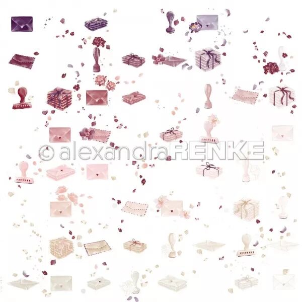 Papier Motifs postaux courrier - Alexandra Renke