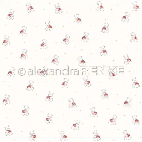 Papier Nounours avec n�ud - Alexandra Renke