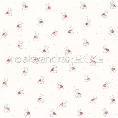 Papier Nounours avec n�ud - Alexandra Renke