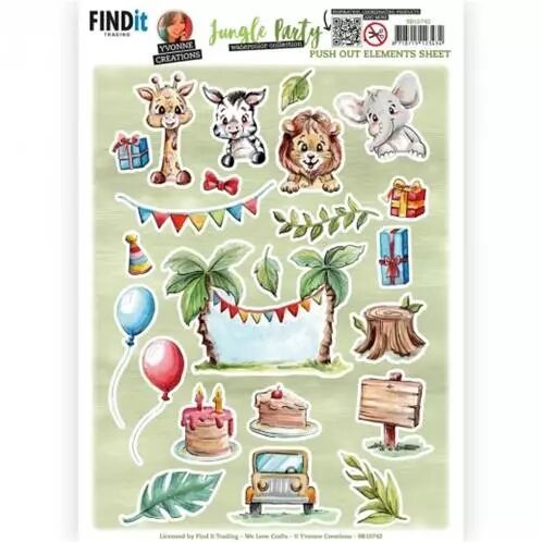 Papier pr�d�coup� - Jungle Party - Small elements B