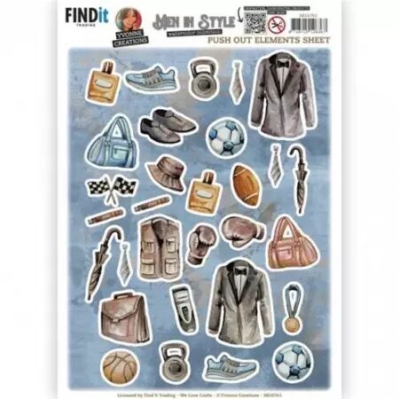 Papier prédécoupé - Men in Style - small elements