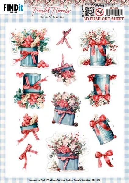 Papier Push out - Berrie\'s Beauties - Frosted Florals - Boites en m�tal