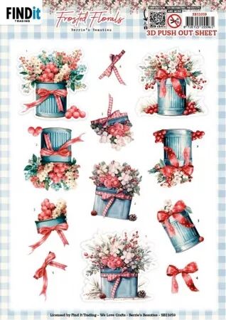 Papier Push out - Berrie\'s Beauties - Frosted Florals - Boites en métal