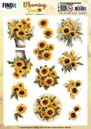 Papier Push out - Blooming Sun - Tournesol