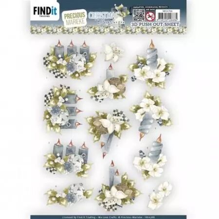 Papier Push out - Christmas Blues - Bougies
