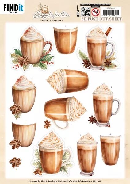 Papier Push out - Cosy Winter - Cosy Drinks - Find-It