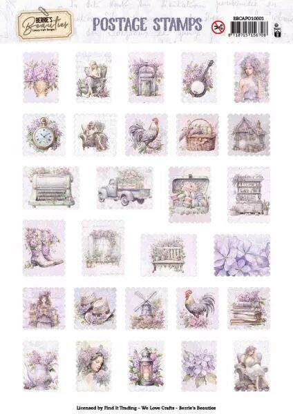 Papier Push out - Postage Stamps - Champ�tre 