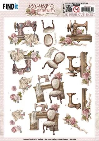 Papier Push out - Sewing Serenity - machine à coudre