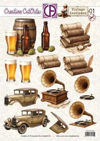 Papier Push out 3D - Vintage Gentlemen 01 - Creatief Art