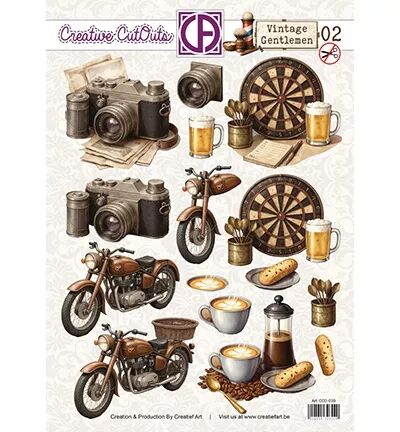 Papier Push out 3D - Vintage Gentlemen 02 - Creatief Art