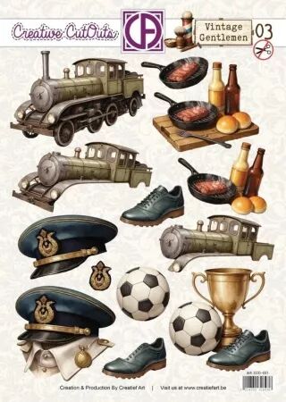 Papier Push out 3D - Vintage Gentlemen 03 - Creatief Art