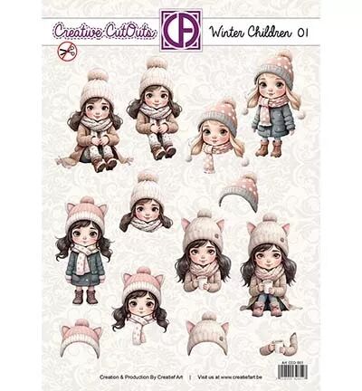 Papier Push out 3D - Winter Children - 01
