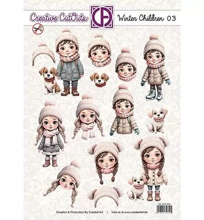 Papier Push out 3D - Winter Children 03