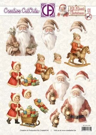 Papier Push out 3D -All About Christmas - Père Noël - 01