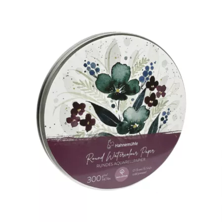 Papier rond Expression 30f 300gr grain fin &Oslash; 13cm bo&icirc;te m&eacute;tal Hahnem&uuml;hle