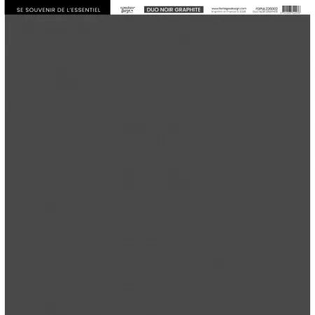 Papier uni DUO NOIR GRAPHITE - Horizons - Floril&egrave;ges Design