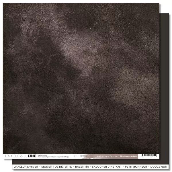Papier Uni Faux-uni - BTB 09 - Carbone - Histoires au Naturel - Ateliers de Karine