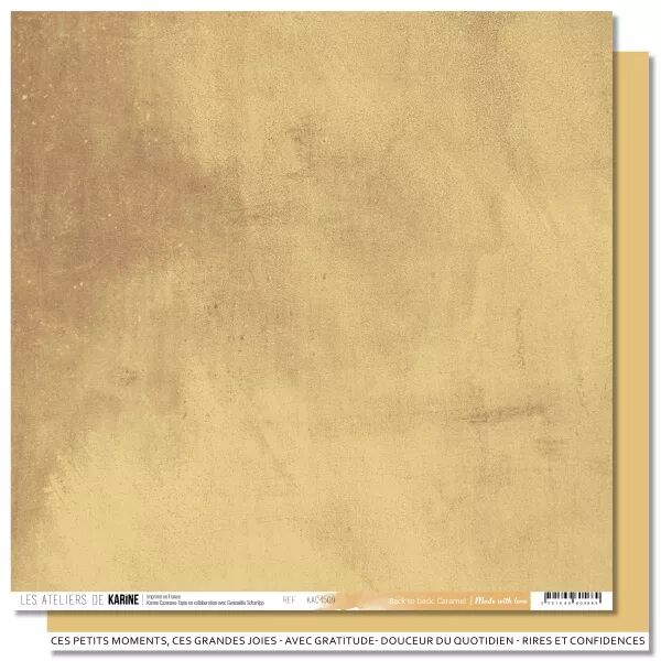 Papier Uni Faux-uni - Made with love BTB 09 \'\'Caramel\'\' - collection Made with love - Les ateliers de Karine