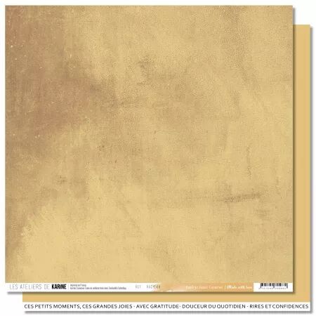 Papier Uni Faux-uni - Made with love BTB 09 \'\'Caramel\'\' - collection Made with love - Les ateliers de Karine