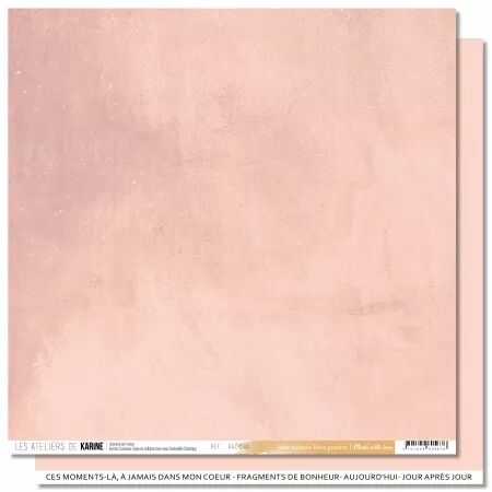Papier Uni Faux-uni - Made with love BTB 10 \'\'Rose poudr&eacute;\'\' - collection Made with love - Les ateliers de Karine