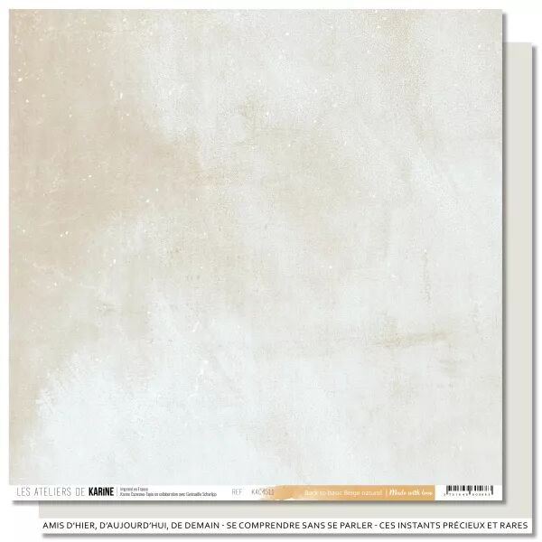 Papier Uni Faux-uni - Made with love BTB 11 \'\'Beige naturel\'\' - collection Made with love - Les ateliers de Karine